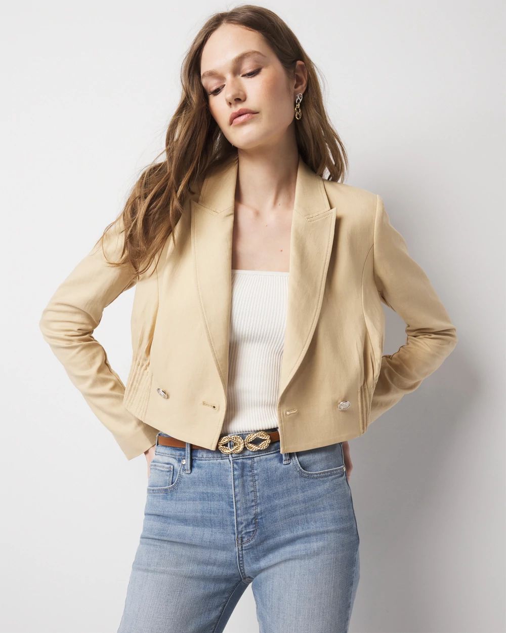 Cropped Double-Breasted Jacket | White House Black Market Cropped Double-Breasted Jacket | White House Black Market